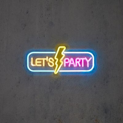 Luca lighting neon light multicolour lets party en timer adapter included ip20 - l38xb1,5xh17cm