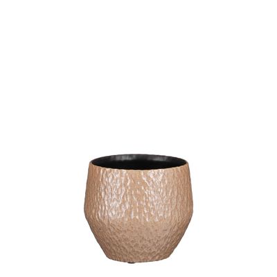 Morris pot rond taupe - h15xd17cm