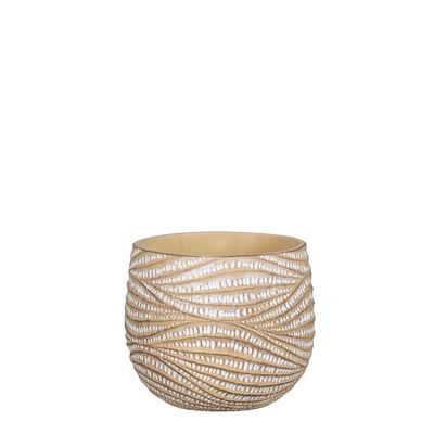 Hendrick pot rond creme - h14xd17cm