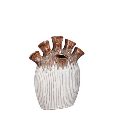 Saul tulpvaas  carved - l26xb14xh30,5cm