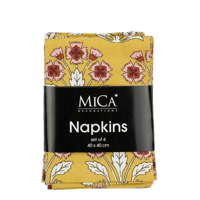 Helene servet oker 4 stuks - l40xb40cm