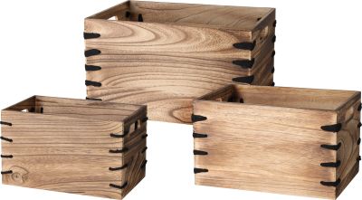 set de caisses en bois de paulownia 3 pièces