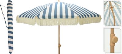 Parasol de jardin bleu & blanc