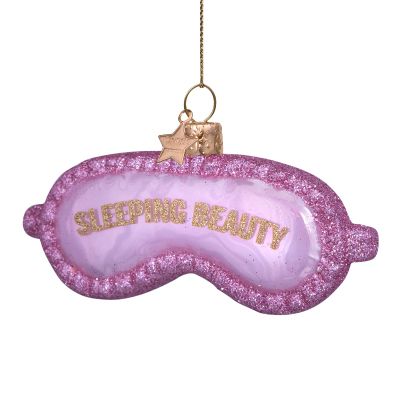 Ornament glass soft pink sleeping beauty mask h4cm