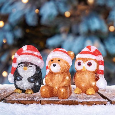 Led animal acrylique fixe pile