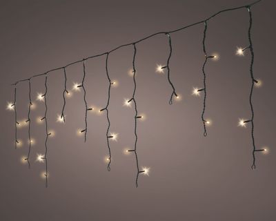 Led icicle lights 8 functie twinkel effect buiten zwart/soft gold