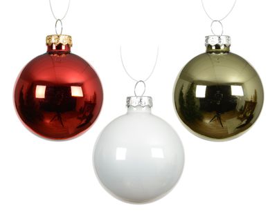 Kerstballen glas glanzend, emaille, mat