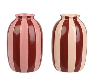 Vase gres pink stripe