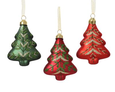 Boom glas takken en glitters