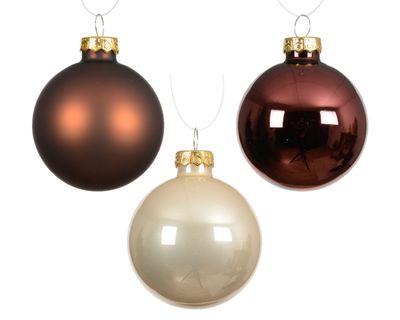 Kerstballen glas glanzend, emaille, mat