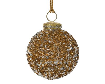 Kerstbal glas parels