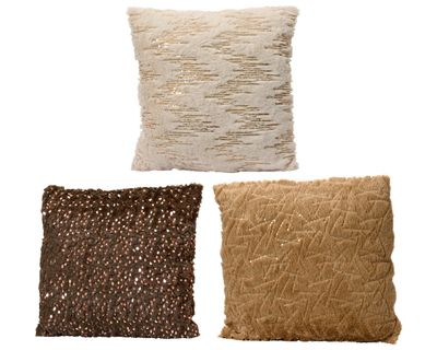 Kussen polyester vierkant borduurwerk, pailletten