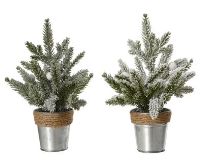 Mini besneeuwde/bevroren kunstkerstboom