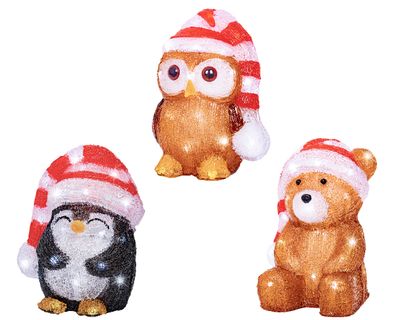 Led animal acrylique fixe pile