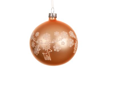 Kerstbal glas mat kerstdecoratie