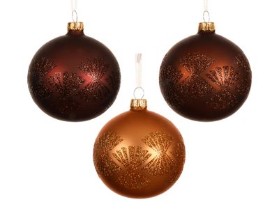 Kerstbal glas mat kerstdecoratie