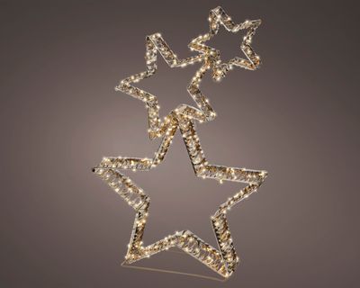 Micro led sterren pet flashing effect buiten goud/warm wit