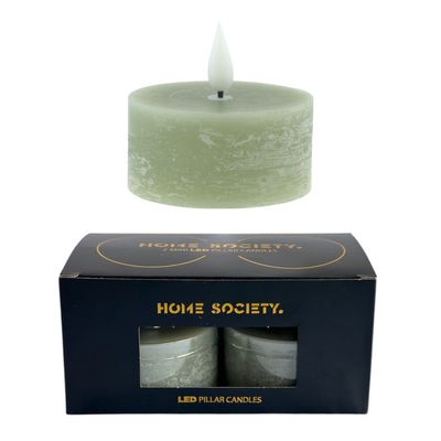 LED Kaars Mini Pillar Set van 2
