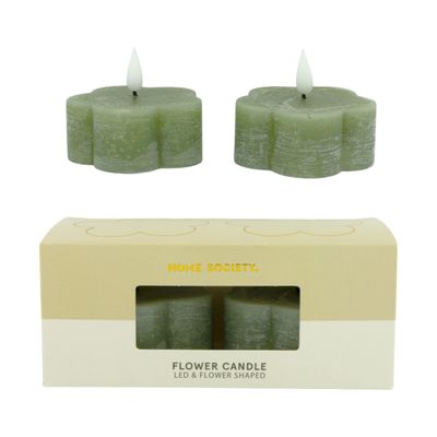 LED Kaars Bloem Set van 2