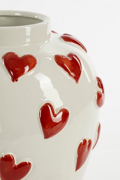 Hearts vaas wit - h32,5xd30cm