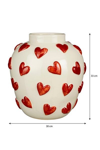 Hearts vaas wit - h32,5xd30cm