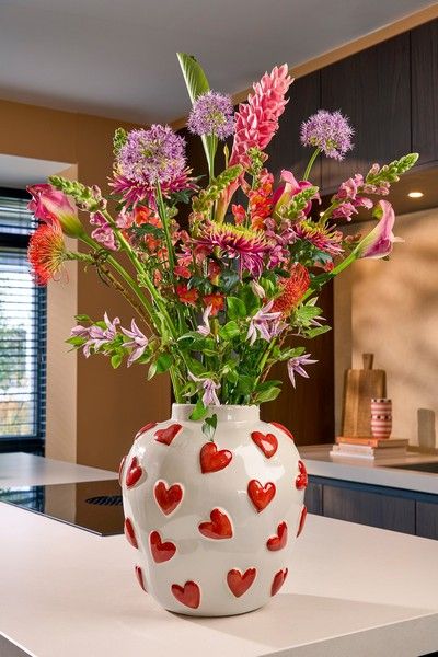 Hearts vaas wit - h32,5xd30cm