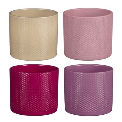 Pot era rond reliefs - h12,5xd13,5cm