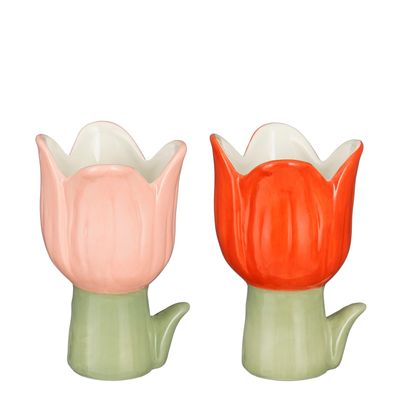 Pot tulp rood - l8xb9xh13,5cm