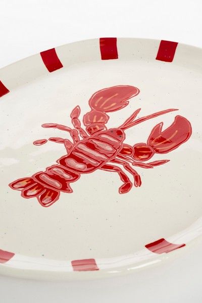 Ariane bord ovaal rood - l40,5xb31xh3cm