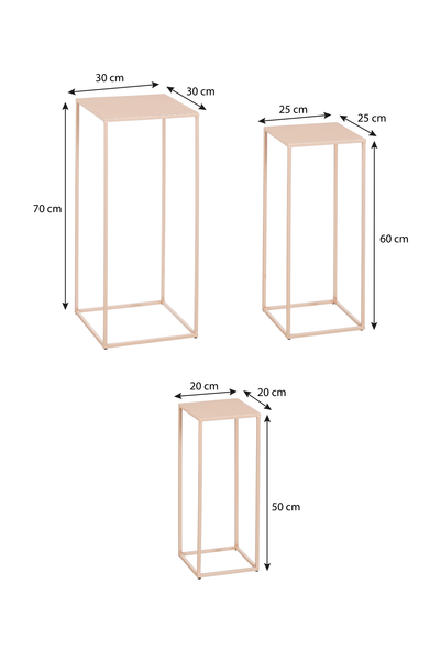 Quinty bijzettafel lichtroze - l20xb20xh50cm