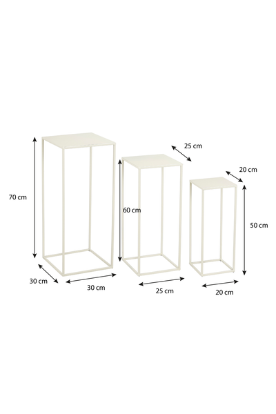Quinty table de service blanc casse - l20xb20xh50cm