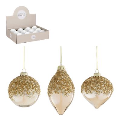 Ornament kerstbal ui druppel glas