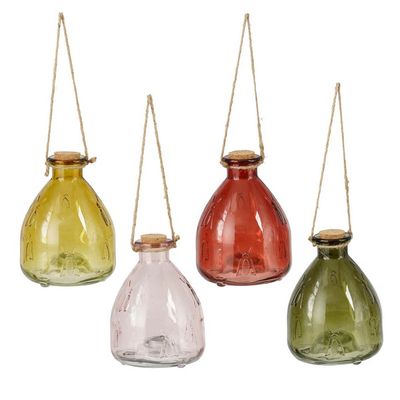 Attrape-guepes vert f. rose jaune rouge 4 assorti pdq - h17xd13cm