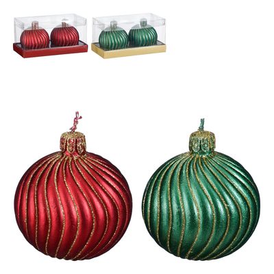 Kaars kerstbal set van 2