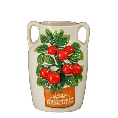 Vase tomate rouge - l21xb18,5xh26cm