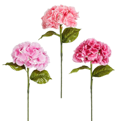 Hortensia fuchsia roze zalm 3 assorti - l93cm