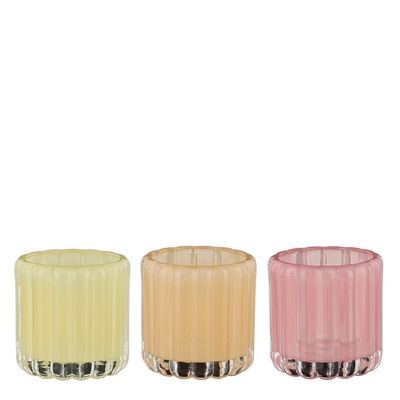 Theelicht houder glas  - h8,5xd9cm