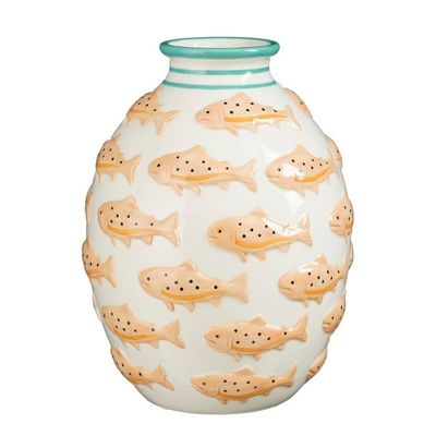 Vaas vis oranje - h27xd20,5cm