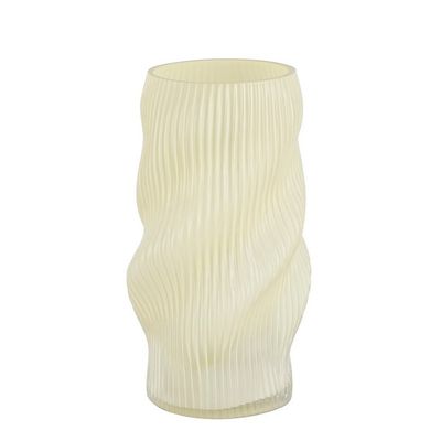 Maxime vaas glas geel wit - h25xd15cm