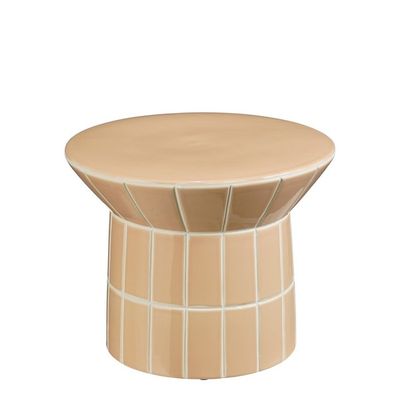 Menton bijzettafel creme - h30xd37,5cm