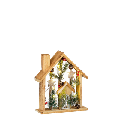 Decoratie huis bruin l24xb8xh29cm