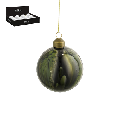  boule verre vert marble finish d8cm