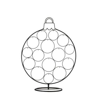 Ornament houder bal zwart l59xb29xh76cm