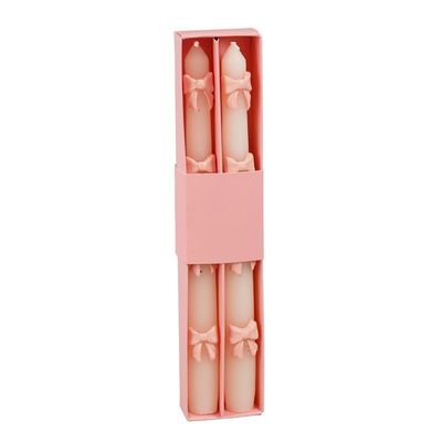 Dinerkaars strik roze 2stuks h25xd2