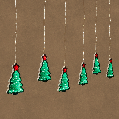 Gordijn kerstboom multicolour 276l