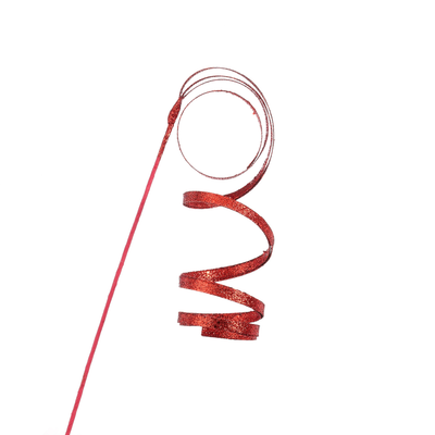 Krul tak rood glitter l48cm