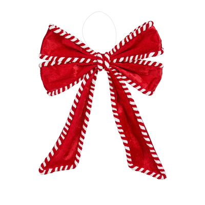 Decoration noeud rouge l36xb27xh2cm