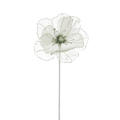  fleur branche vert cl. glitter l45cm
