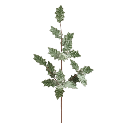  houx branche vert glitter l80cm