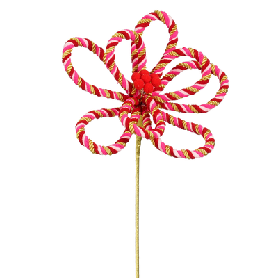Poinsettia branche rouge l45cm